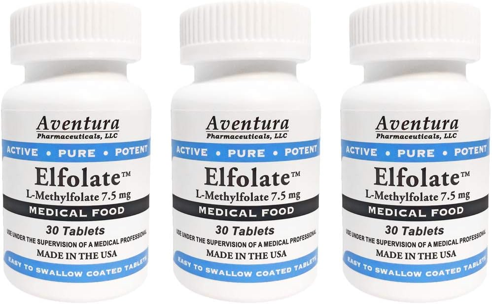 ELFOLATE® 7.5 mg 3 pakkaus L- metyylifolaatti Metyylifolaatti Lääketieteelliset lisäravinteet Active Pure Potent 30 tablettia