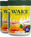 Vakna Antioxidant Super Greens, Grön Powder för att minska Bloat, Spirulina & Chlorella, Vitamin B12, Non-GMO, Hälsosam Digestion för kvinnor, Enzymer, Probiotika, Acai Berry & Camu Camu, 2 st för 1 kostnad