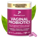 Naisten probiootit emättimeen Health . 50 miljardia PMY Probiootit, prebiootit, Postbiootit ja karpalo pH-tasapainoon, UTI tuki, hiiva, Gut Health, Odor, Dryness & Feminine Comfort