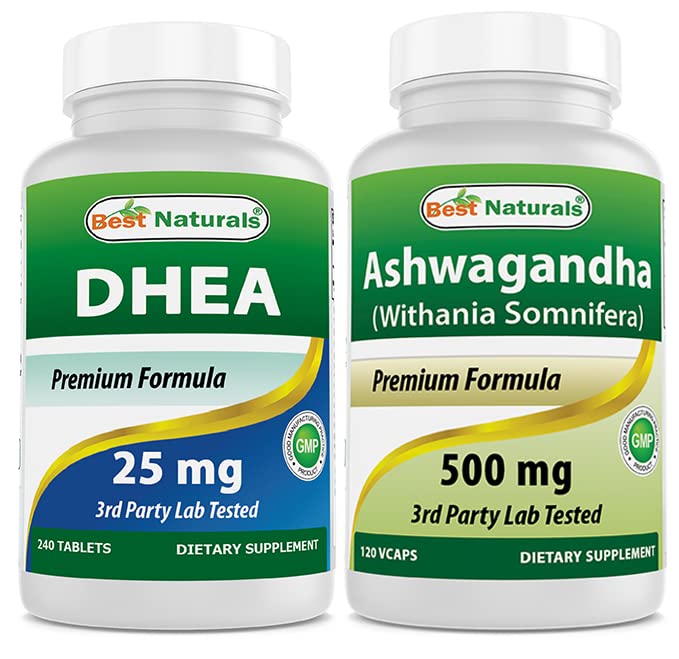 Bästa Naturals Dhea 25mg & Ashwagandha Extract 500 Mg