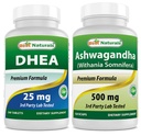 Bästa Naturals Dhea 25mg & Ashwagandha Extract 500 Mg