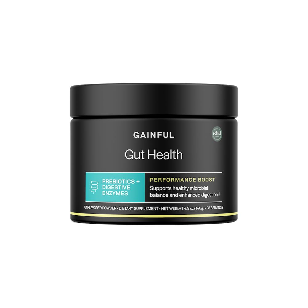 Gainful Gut Health Performance Boost Powder Drink Mix med prebiotika och Digestive Enzymes Blend, stöder balans, daglig Digestive Health & Gut Health Supplement, Unflavored, 28 portioner