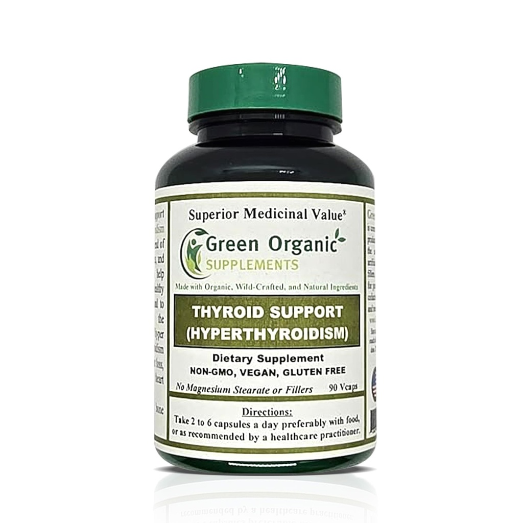 Green Organic Supplements Kilpirauhasen ja kilpirauhasen liikatoiminta, korkea imeytyvä, ei-GMO, gluteeniton