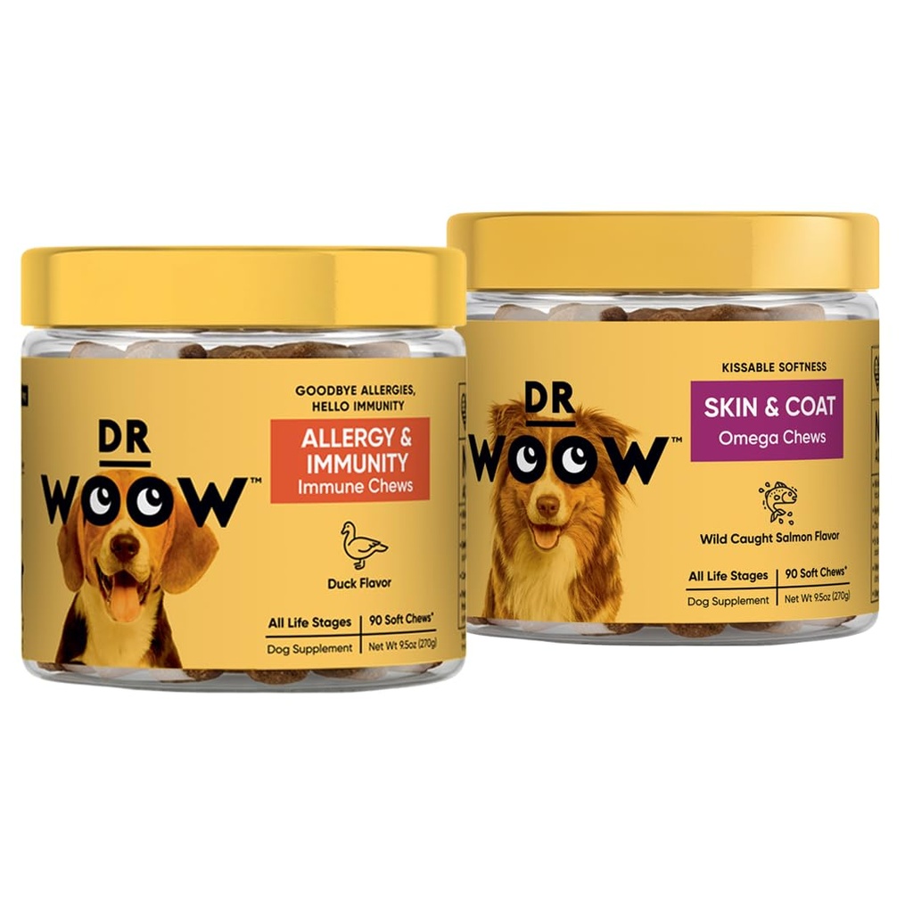 Pre, Pro, Postbiotic+ Lohi SkinHealth Soft Chew Supplement Bundle - Koiran vitamiinit, Sinkki, Biotiini, Probiootit, Omega 3 Kalaöljy, ja Wild Alaskan Salmon Oil, Cure kutiava iho