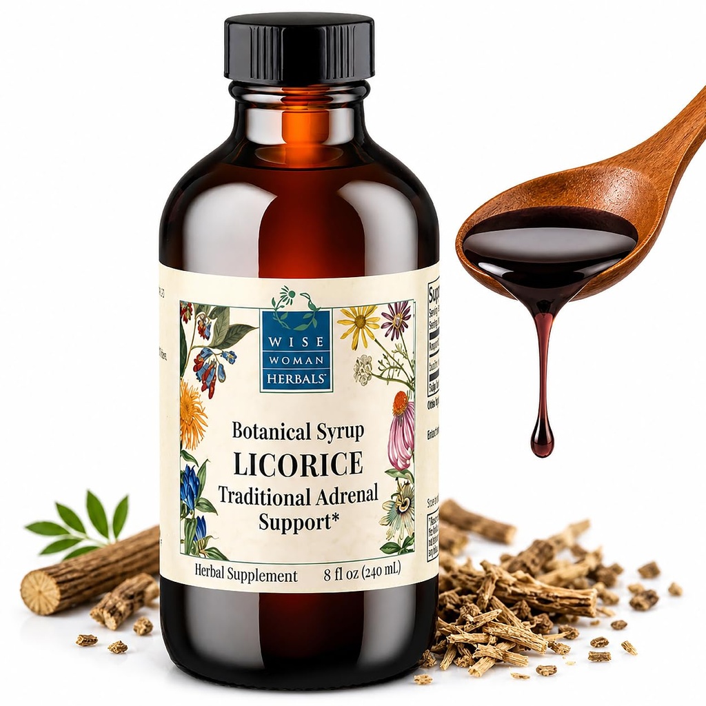 Viisas nainen Herbals Licorice Root Solid Extract 4:1, Alkoholiton, Herbal Ruoansulatus-ja vatsahoito, Adrenal Balance, Immuno- ja hengitysteiden tuki, tukee terveen tulehdusreaktion, 8 Fl Oz
