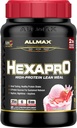 ALLMAX HEXAPRO, jordgubbar - 2 lb - 25 Grams of Protein Per Serving - 8-timmars hållbar frisättning - Zero Sugar - 21 portioner