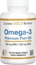 California Gold Nutrition Omega-3 Premium Fish Oil, Säilyke Formula EPA & DHA, Optimal Lipid Profile & Immuno System, Gluteeniton, ei-GMO, 100 Kala Liivate Softgels