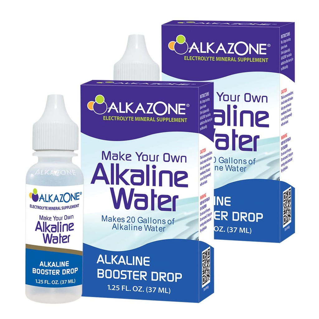 ALKAZONE Tee oma Emäksinen vesi - Emäksinen Booster Drop 1.25 oz (2 pakkausta)