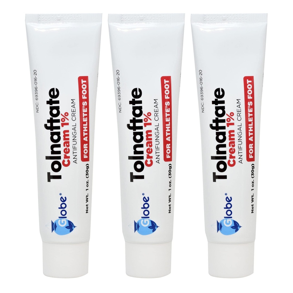 Globe Tolnaftate 1%, 1 Oz Antifungal Behandling, Beprövad kliniskt effektiv på Most Athlete's Foot och Ringworm (3 Pack)