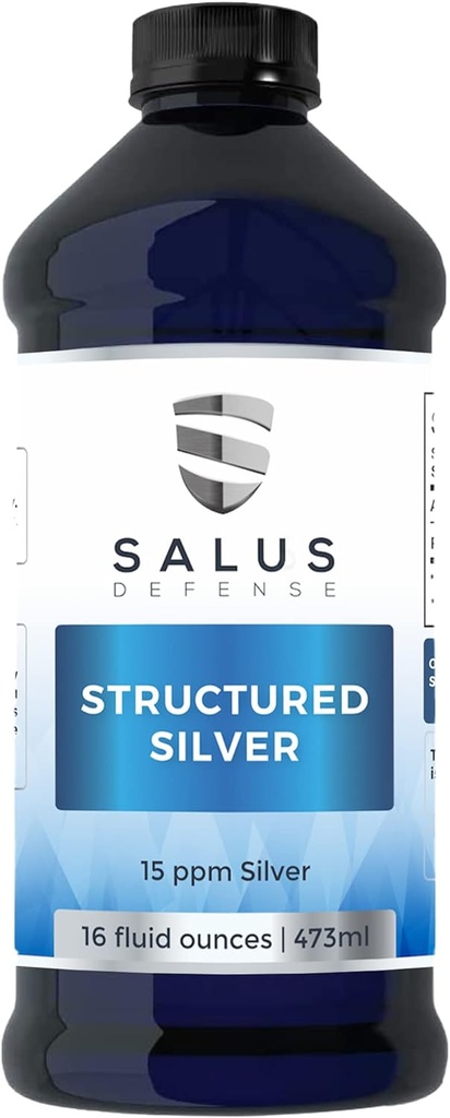 Structured Silver Liquid - Päivittäinen Immuuni täydentää 15ppm Advanced Structured Silver Technology - Kaikki luonnolliset ilman lisäaineita - 16 Ounce Bottle