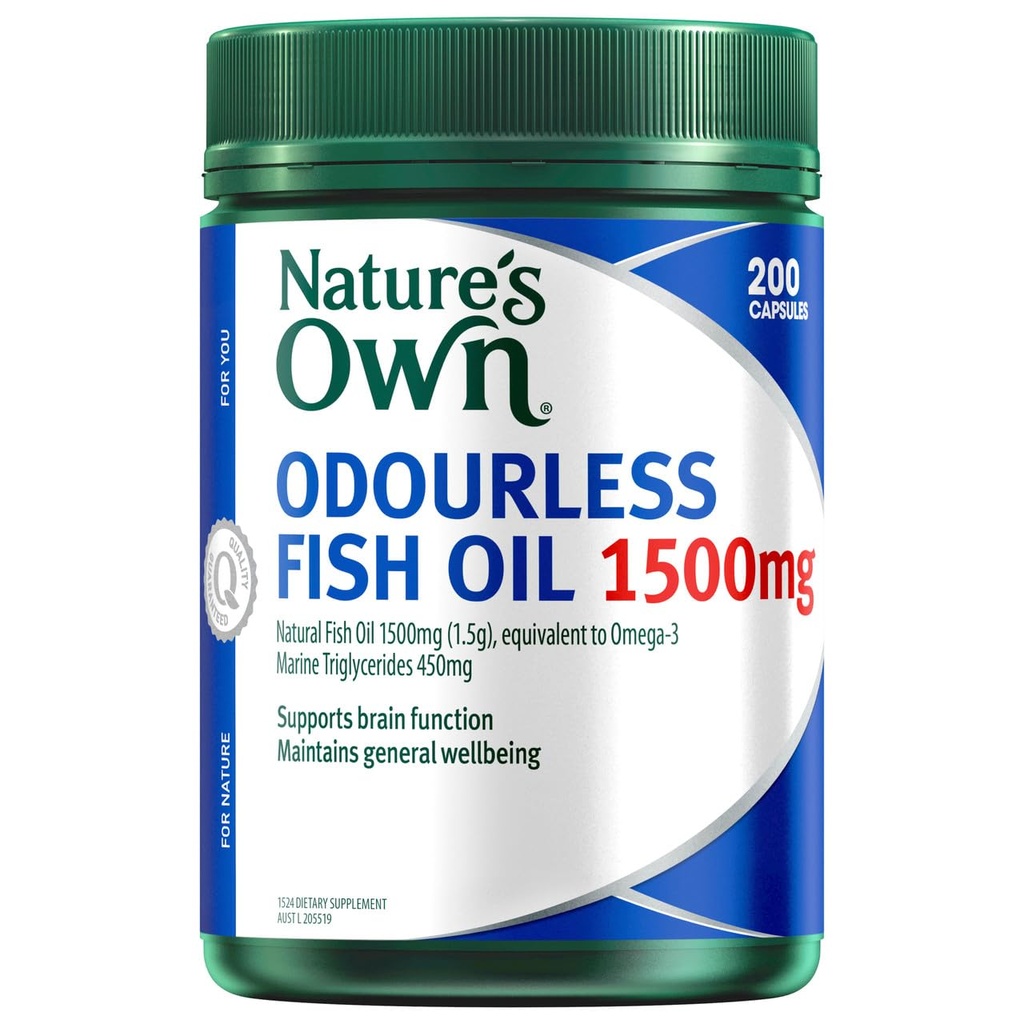 Naturens egen Omega 3 hög styrka Odourless Fish Oil 1500 MG X 200 Caps