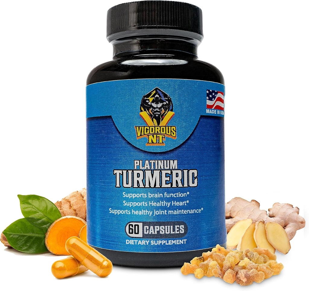 Vigorös NT Platinum Turmeric Supplement - 95% Curcuminoids - 60 kapslar