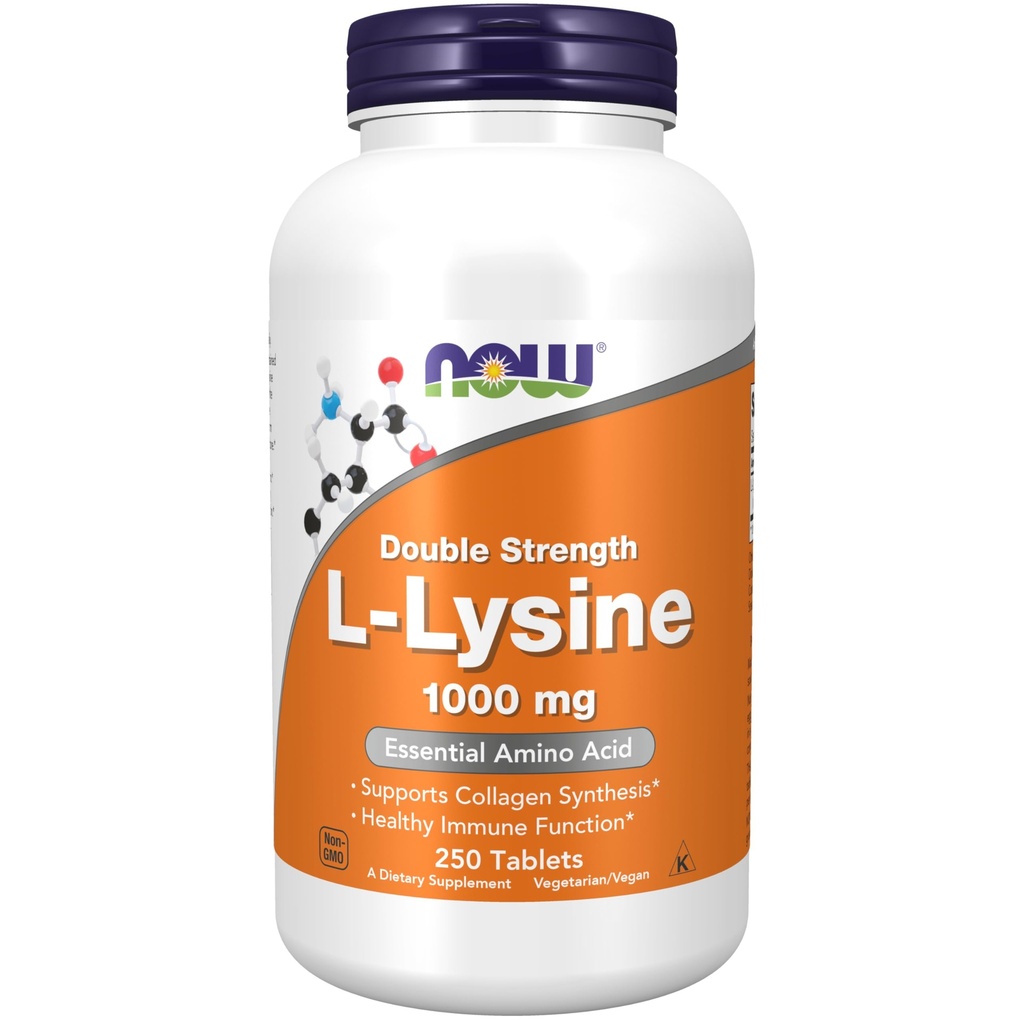 Nyt L-Lysine 1000 mg Double Strength, 250 tablettia