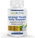 Sigma Biotics Adrenal Health Daily Support - Adrenal Support Supplement med adaptogena örter, vitaminer och aminosyror - Non-GMO Adrenal Complex för energi och vitalitet - 60 kapslar