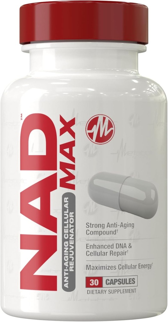 Metabolinen ravitsemus NAD MAX 350 mg anti-aging solujen nuorennus, tukee solujen energia ja Mitokondrioiden toiminta, 30 päivän tarjonta