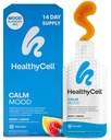 Healthycell Calm Mood Daily Liquid Supplement - Cortisol Manager & Mood Support Supplement för Stress med Ashwagandha, L-Theanine, Magnesium, 5-HTP, GABA & Saffron - 14 Gel Packs