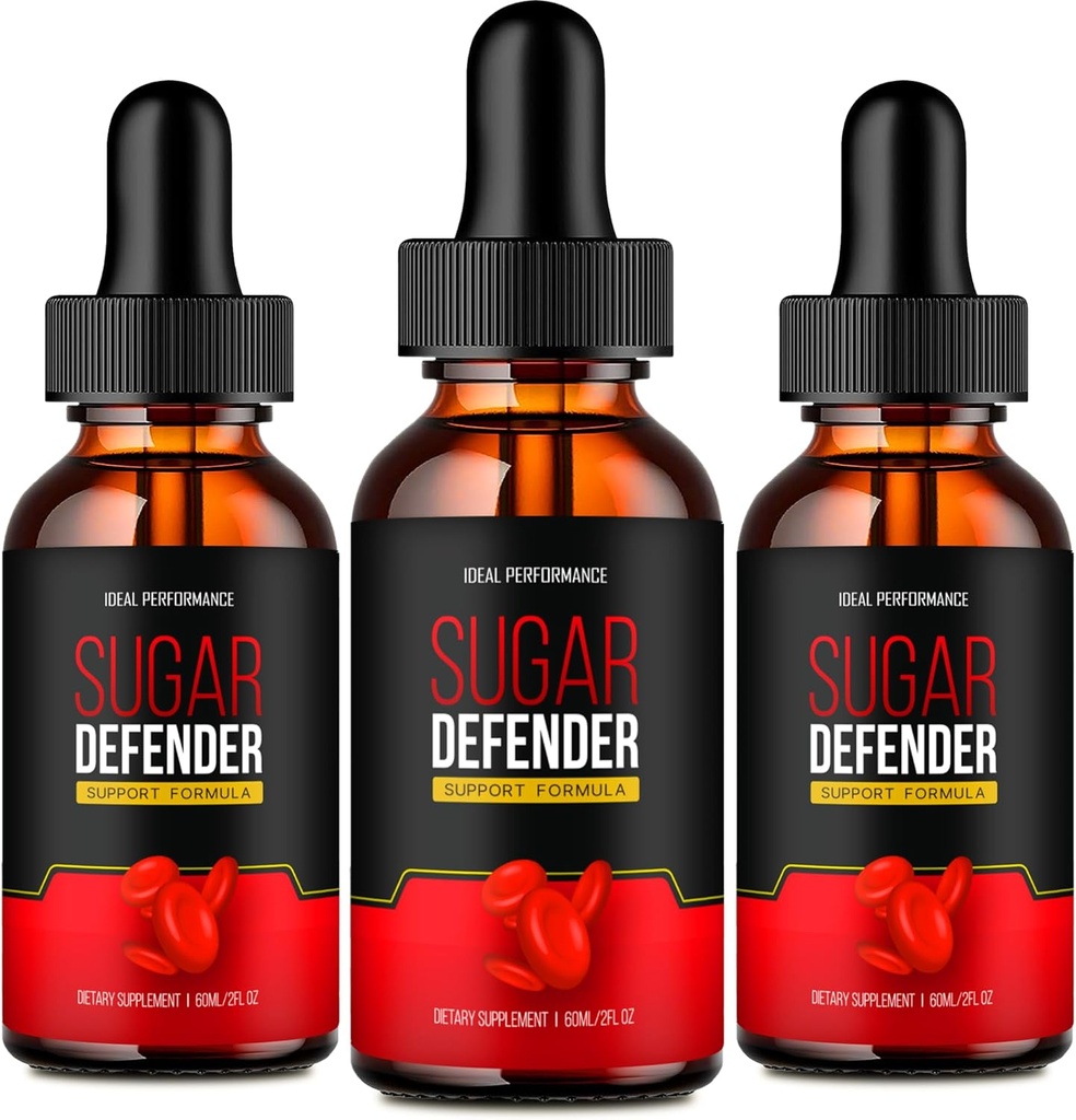 IDEAL PERFORMANCE Sugar Defender Drops, Sugar Defender Supplement Liquid Drops - Maximal Styrka, SugarDefender Health och Wellness All Natural Formel, SugarDefender Liquid Reviews (3 Pack)