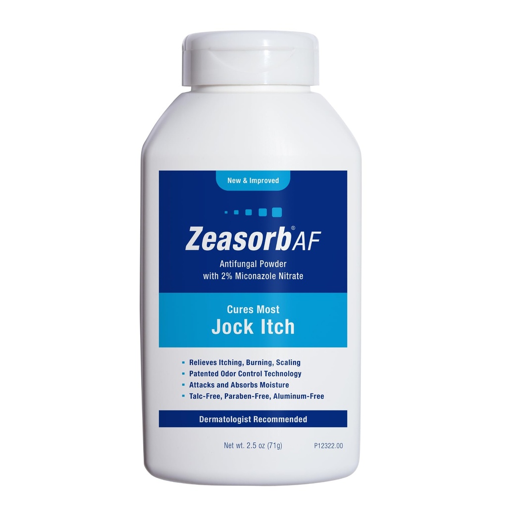 Zeasorb AF Jock Itch Powder, Super Absorbentti, Scaling, & Burning Relief, 2.5 Oz