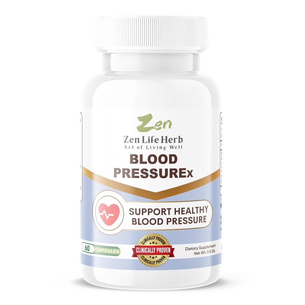 ZEN LIFE HERB Blood PressuREx - Heart Health Verenpaine Tuki täydennysosa-tuki Verenpaine & terve kiertokulku Luonnollisesti Ginseng Plus Blend 100% Pure Plant-Baseed Supplement (60 kapselia)