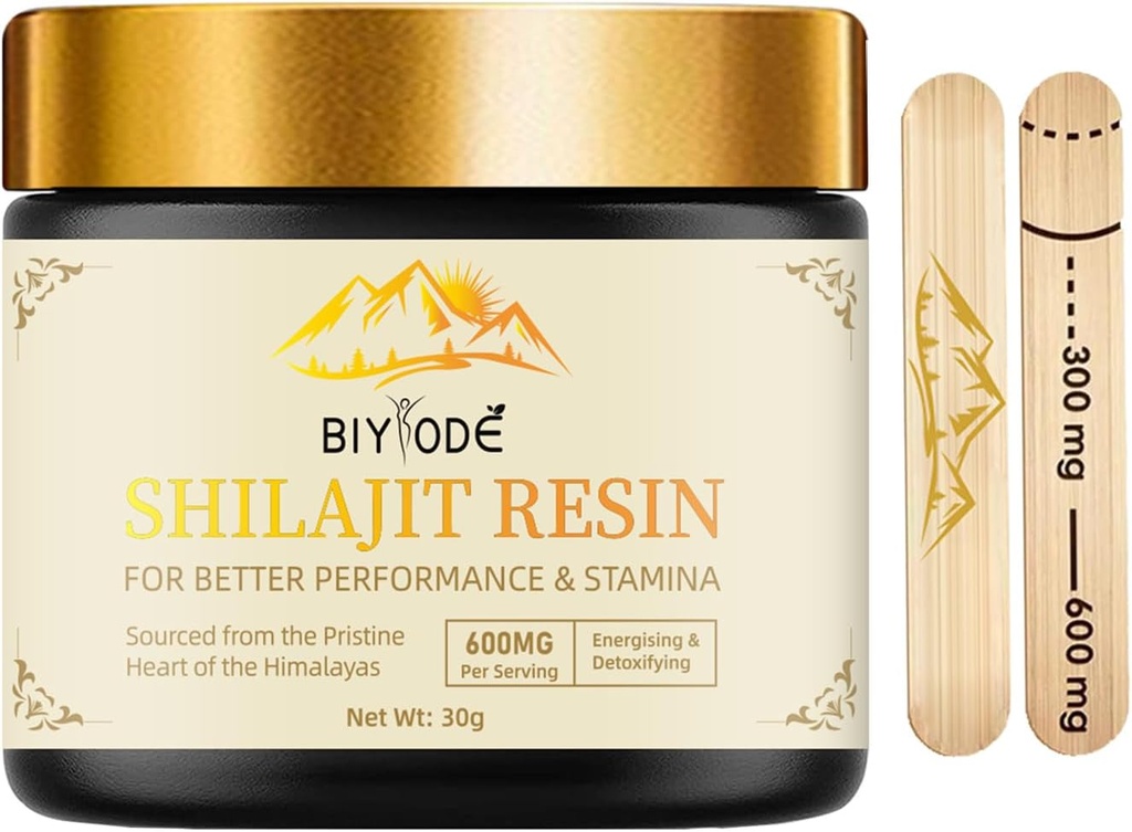 600mg Shilajit Himalayan Shilajit Harsin - puhdas kulta Grade 100% Organic Shilajit Fulvic Acid & 85+ Trace Minerals Complex for Energy & Immuuni Support for Men & Women 30 Grams (1 kpl)