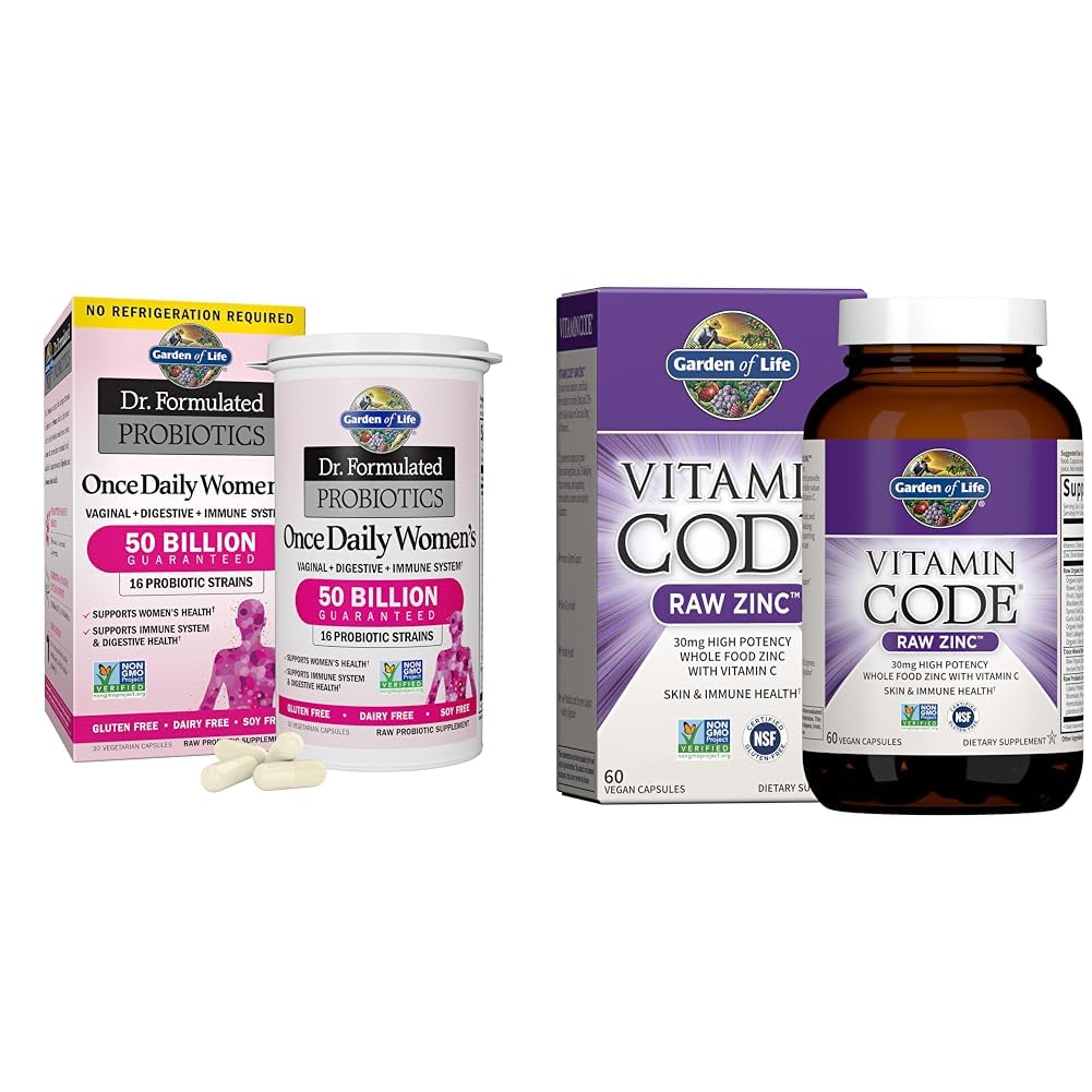 Elämän ja sinkin lisäravinteet 30 mg High Potency Raaka Sinkki ja C-vitamiinin Multimineral Supplement, Vitamiini koodi / Trace Minerals & Probiootit ihon terveys ja immuuni tuki, 60 Vegaani kapselit