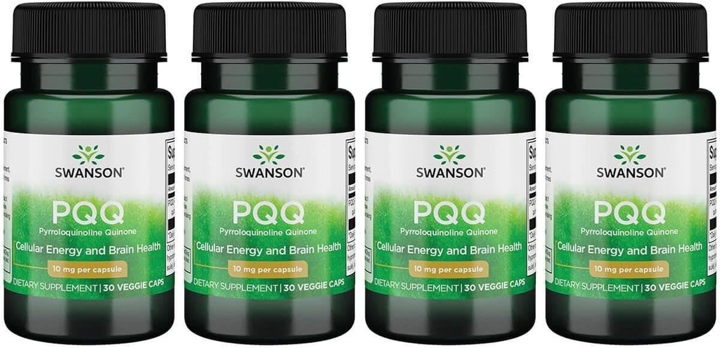 Swanson Pqq Pyrrolokinoliini Quinone 10 mg 30 vegan Caps (4 pakkaus)