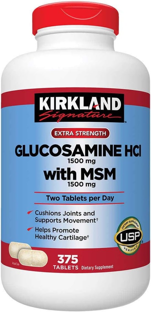 Kirkland Signature Glukosamiini MSM, 375 tablettia (3 pakkaus)