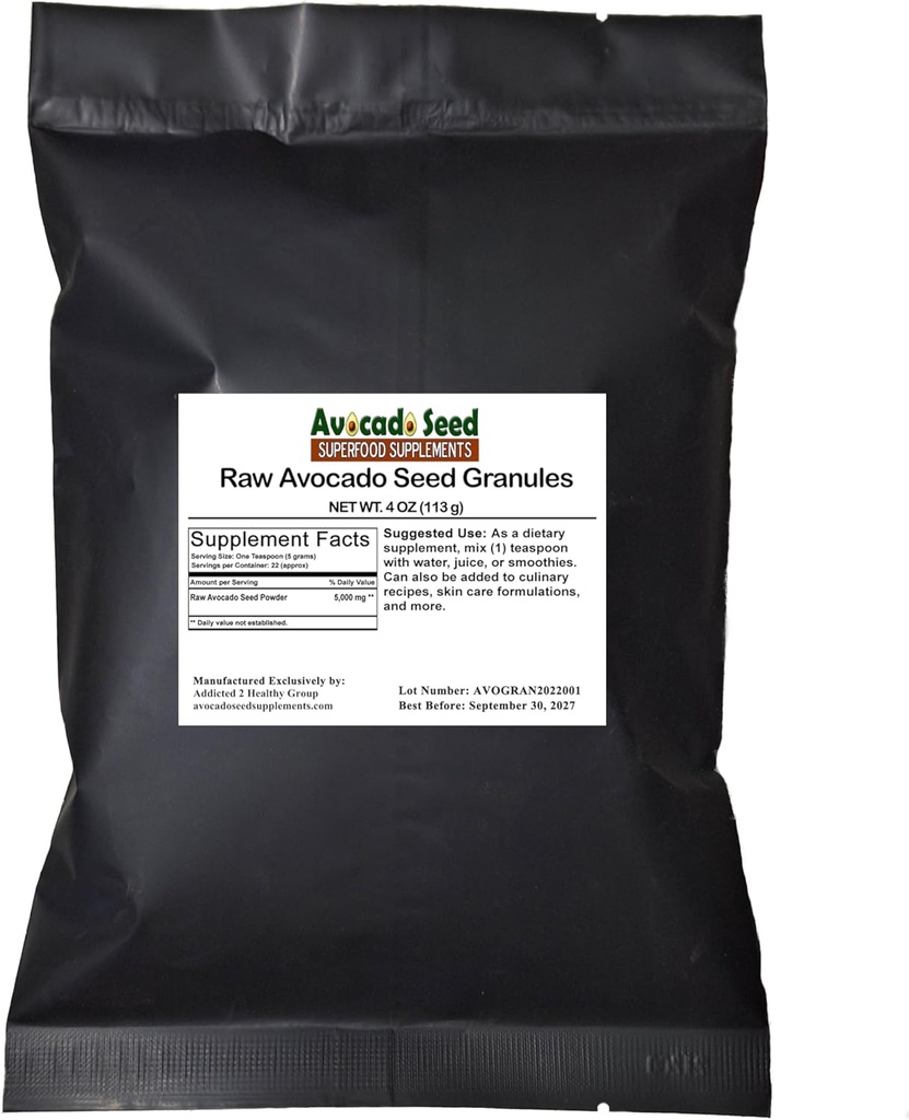 Raw Avocado Seed Rakeet 4 Ounces - Antioksidantit, Kuitu, Kolesteroli,Heart Health,Skin Care-Made USA-alkuperäinen valmistaja