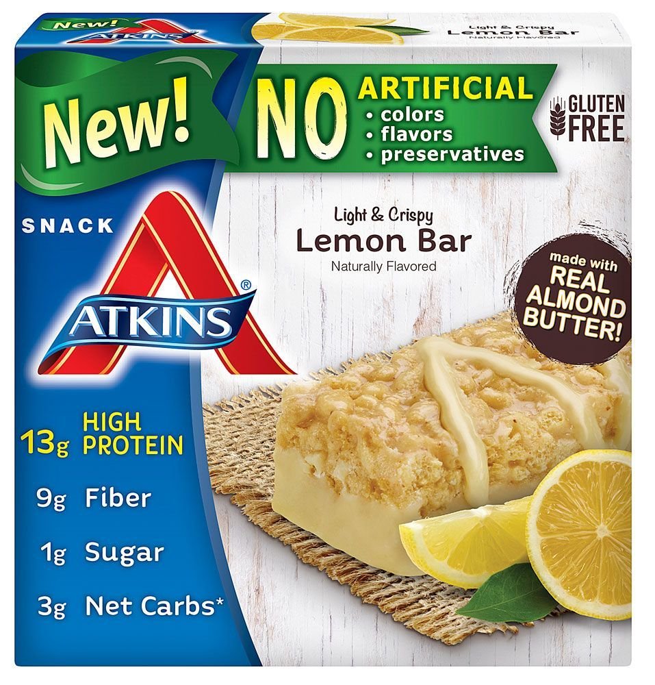 Atkins Snack Light Crispy Lemon Bar, 5 pikku baaria (pakkaus 2)