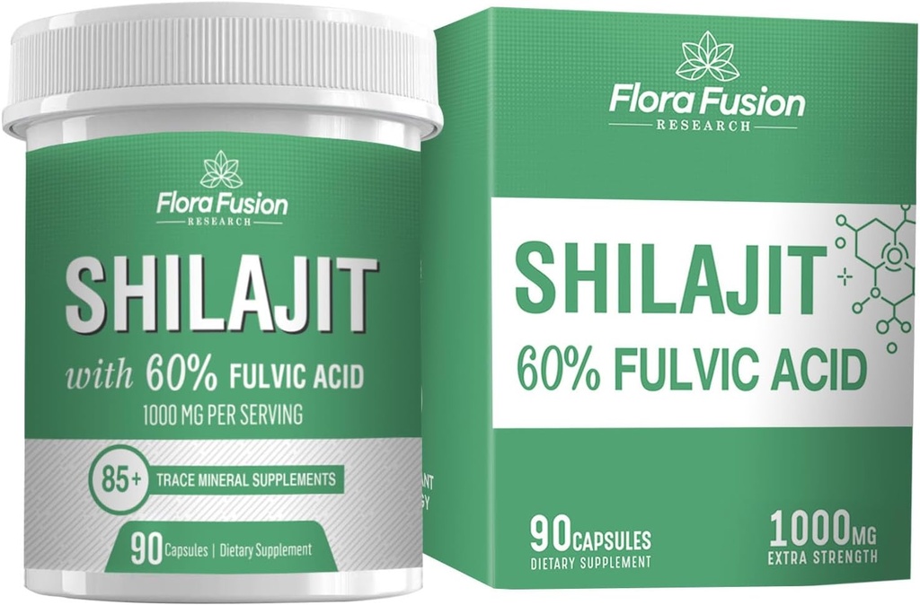 SHILAJIT Capsules 1000mg - Himalayan Shilajit med Fulvic Acid - Shilajit Supplement med växtbaserade extrakt - Shilajit Supplement Capsules- Shilajit för Män & Kvinnor - 90 kapslar