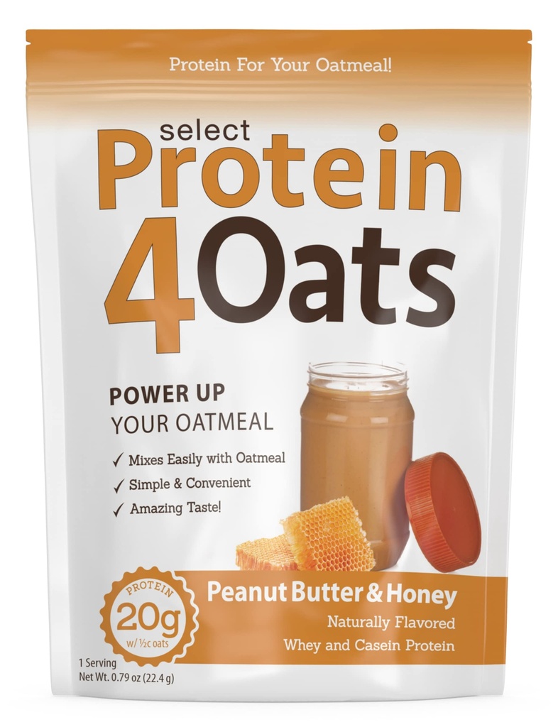 PEScience Protein4Oats, Protein Powder to make Amazing Make Protein Kaurapuuroa, Heraa ja Kaseiinia, Gluteeniton, Maapähkinävoita ja hunajaa, 12 tarjoilua