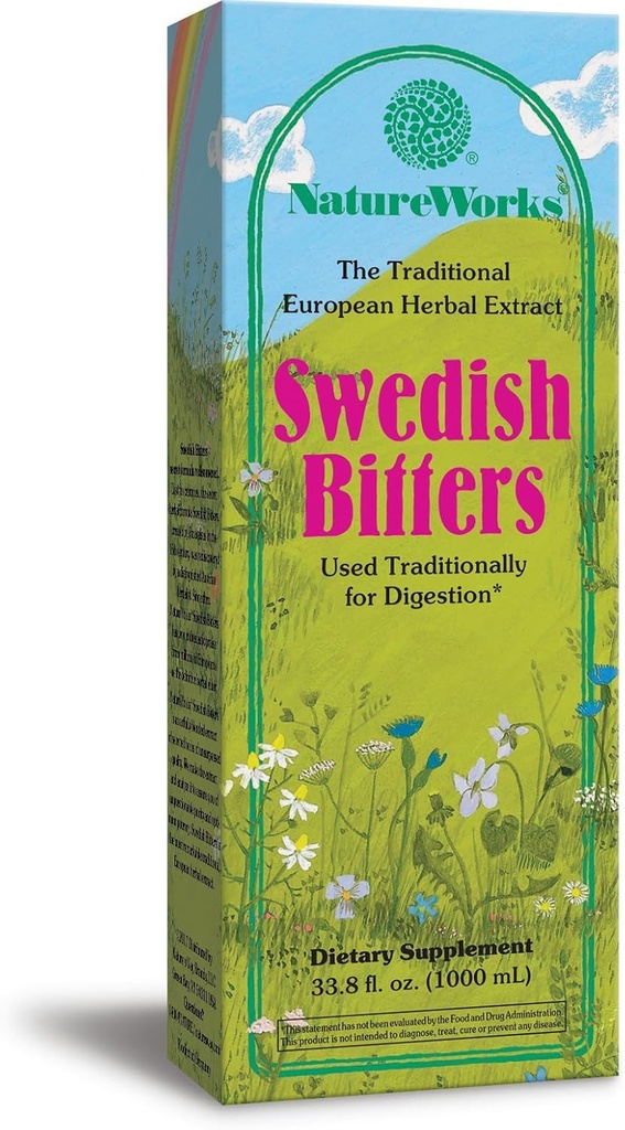 Nature's Way Works Swedish Bitters Traditional European Herbal Extract Used for Digestion, 33,8 m. oz.