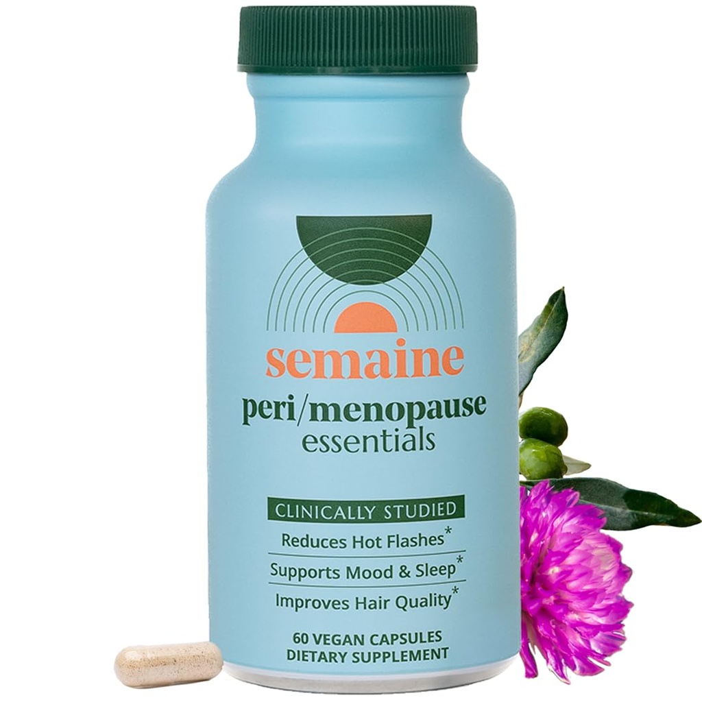 Semaine Peri/Menopause Essentials, 30 Ct. - Fuller Hair, Ei enempää kuumia välähdyksiä, Hormonitasapaino, parempi uni & enemmän - Kliinisesti mukautettu, ei-hormoninen Formula