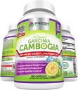 FRESH HEALTHCARE 100% Pure Garcinia Cambogia Extract - All Natural Appetite Suppressant & Weight Management Support - 180 kapslar