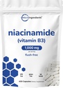 Vitamin B3 Niacinamide 500mg Per Capsule, 400 kapslar | 1000mg Flush Free Niacin Per Servering, Essential B Vitamin Supplement | Hudvård Hälsa & Energi Support | Non-GMO, Gluten Free