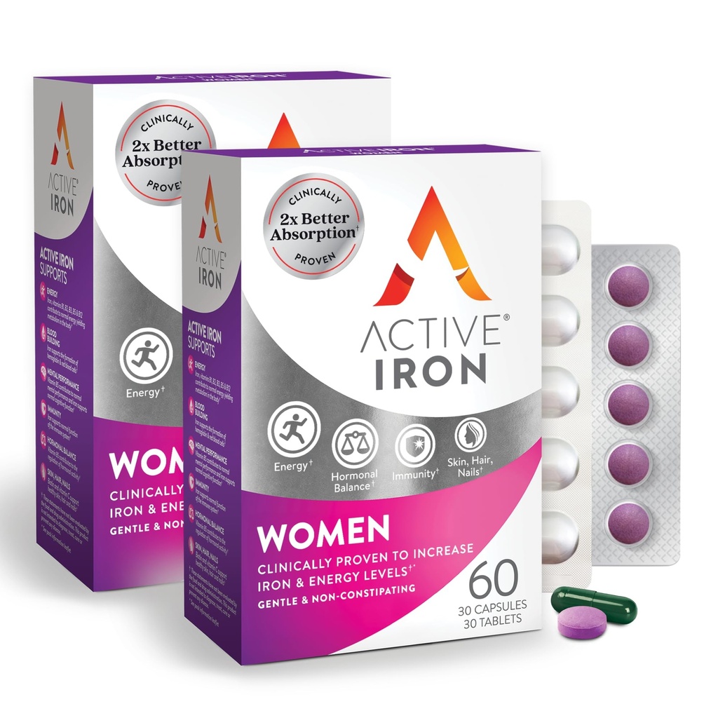 Aktiivinen rauta Supplement 25 mg + monivitamiini naisille 