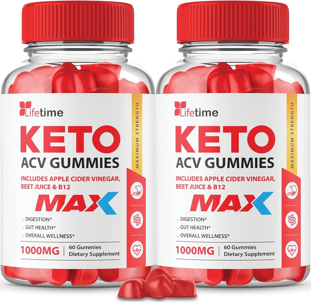 (2 Pack) Livstid Keto Max Gummies - Officiell Formel, Vegan, Icke GMO - Livstid Keto Plus acc Gummies, Livstid Gummies med Livstid Gummies, Vitamin B12, Beet Root, Pomegranat (60 Gummies)