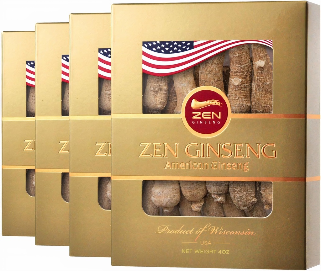 4 Boxes American Ginseng Root . Super Long Jumbo Wisconsin Ginseng (4oz/Box) Suorituskyky & Mielenterveys miesten & naisten
