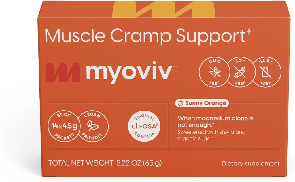Powerful Muscle Cramp Relief - 14 Packets (Trial Size), Sunny Orange smak - Muscle Cramp Support - Graviditet & Laktationssäker