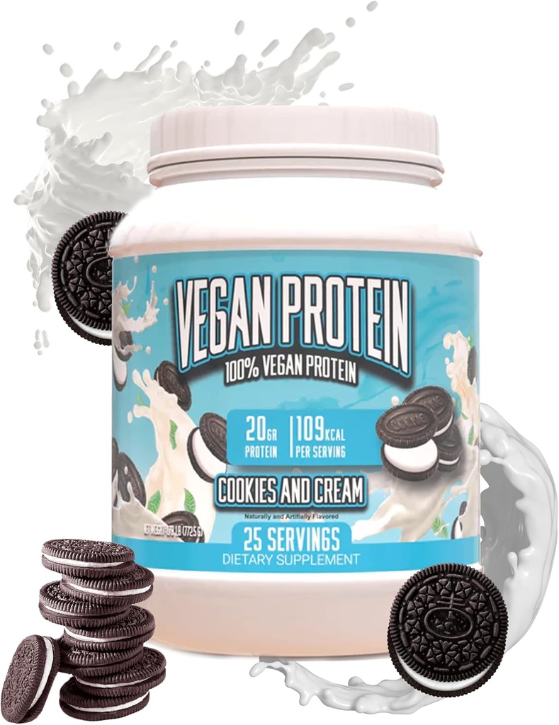 Valtavat lisäravinteet Vegaaniproteiinijauhe - Evästeet & Cream - Superior Plant-pohjainen proteiinijauhe, 20g proteiini per tarjoilu