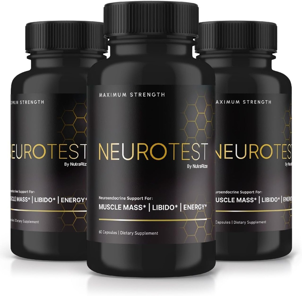 (3 Pack) NeuroTest-kapselit - NeuroTest-ruokavaliovalmisteen täydennys miehille, NeuroTest Daily Formula yleistä hyvinvointia ja huipputehokkuutta, Advanced Formula pillereitä, Neuro Test Reviews (180 kapselia)