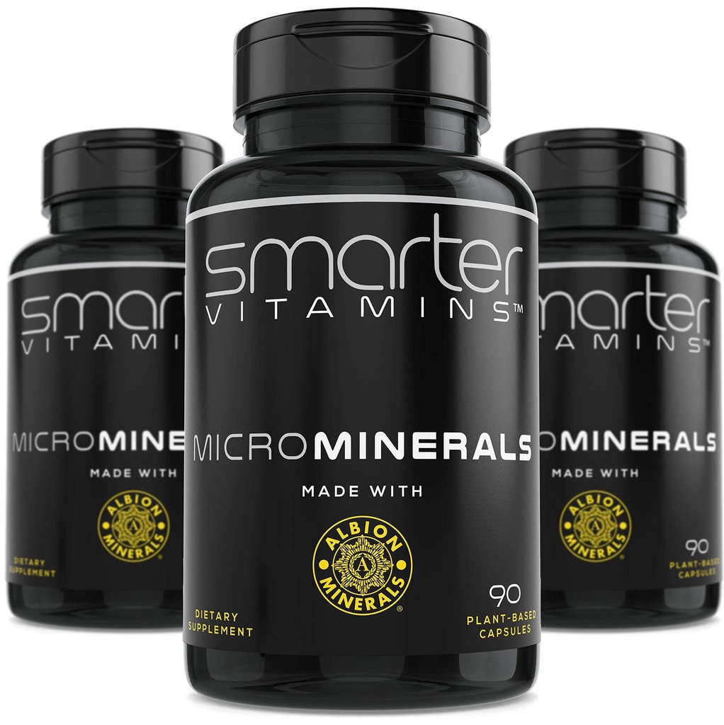 (3 flaskor) 15mg Zink Glycinate från Albion® 6 Essential Trace Bisglycinate Minerals, Manganese, Boron, Chromium, Selen, Molybdenum Supplement 90 Plant-Based Vegan Capsules