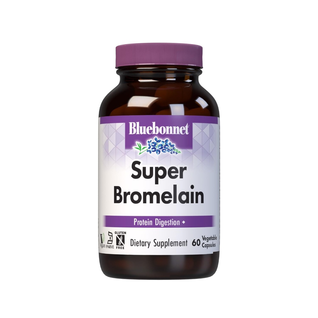 BlueBonnet Super Bromelain Kasvissyöjäkapselit, 500 mg, 60