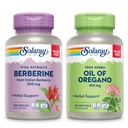 SOLARAY Berberiini ja öljy Oregano Bundle - Berberiini HCl Intian Barberry Plus Oregano Oil Supplement for Powerful Wellness Support - 100 VegCaps / 120 Softgels