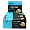Legion Chocolate Chip Cookie Dough Protein Bar - 100% Whey Protein Bars Low Sugar High Protein Prebioottikuitua - soijaton, gluteeniton, luonnollisesti maustettu, vähärasvainen, korkea proteiinipatukka (12 kreivi)