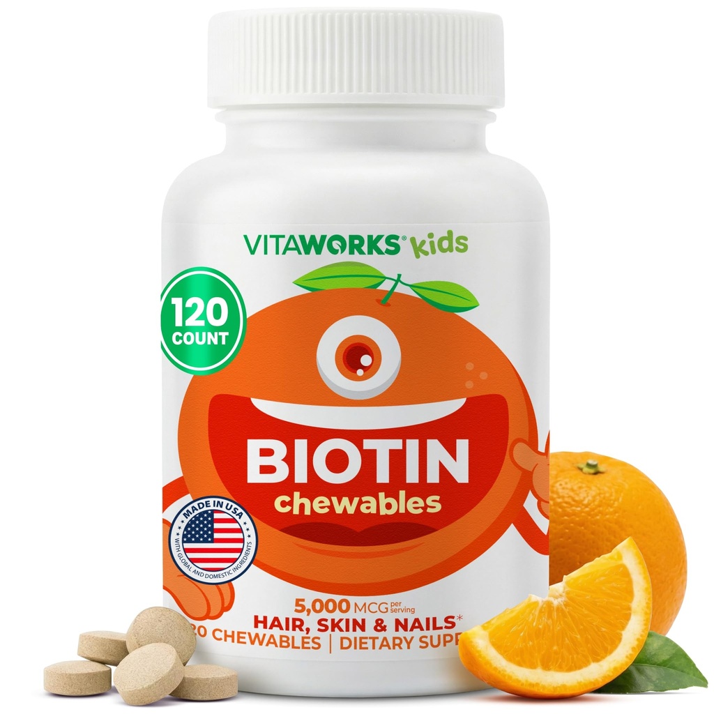Lapset Biotin 5000 mcg purutabletit ... Maukas Biotin täydennysosa ... vegaaninen, ei-muuntogeeninen...