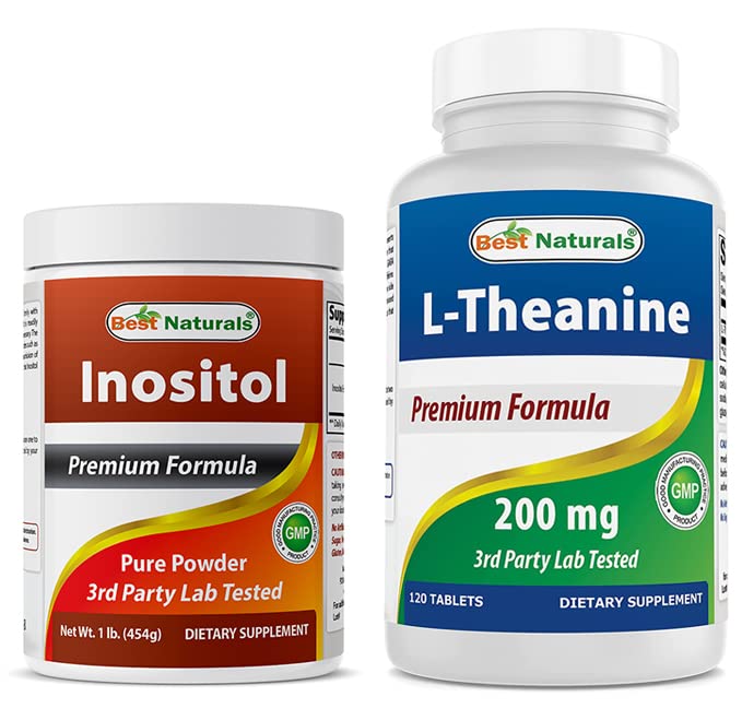 Best Naturals Inositol Powder 1 Lb & L- Theanine 200mg