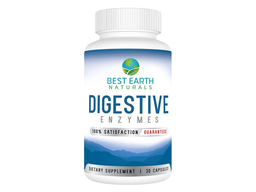 Best Earth Naturals Dgestive Enzymes Maximum Strength Formula auttaa edistämään terveellistä ruokavaliota 30 Vihanneskapselit