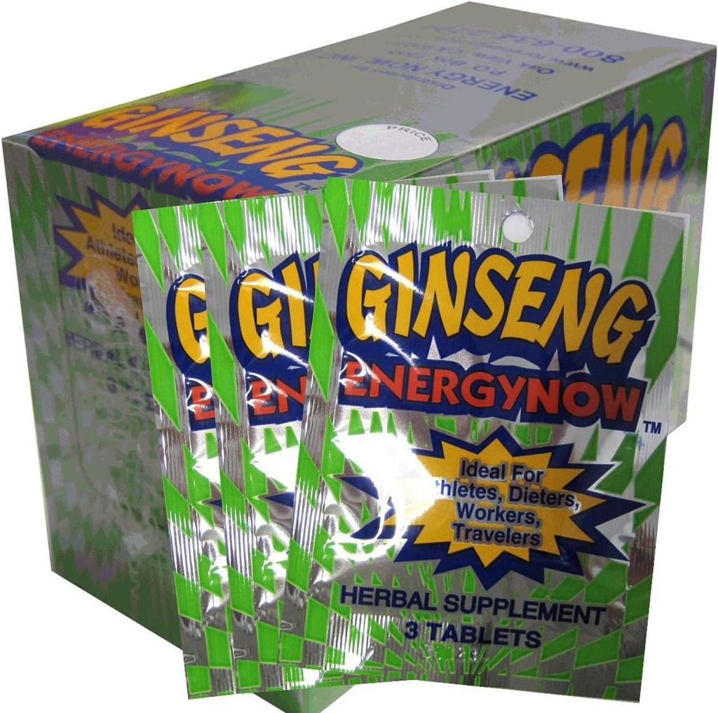 Ginseng Energy Now, 3 välilehtiä Paketit,24 Lukumäärä (Pakki 1)