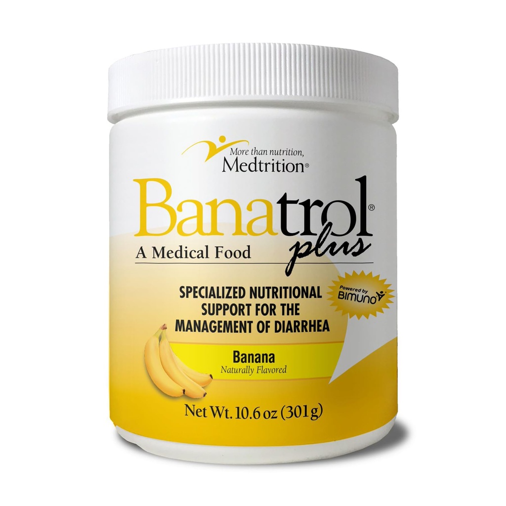 Banatrol® Natural Anti-diarrheal prebiootit, helpotus kroonisesta ripulista, IBS, toistuva ripuli, kliinisesti tuettu lääketieteellinen ruoka, ei-kosteuttava, 28 tarjoilu (banaani)